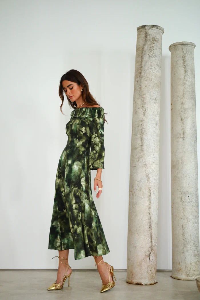 Vestido Nicole estampado verde